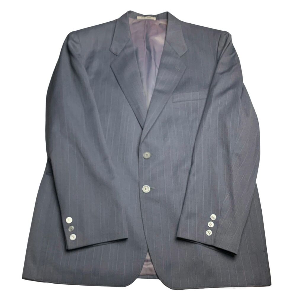 Michael Woronin Kiev Men’s Blazer 42R Gray Pinstripe Wool Hand Made Sport Coat